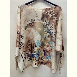 Italian Made Floral Moon Knit Sweater